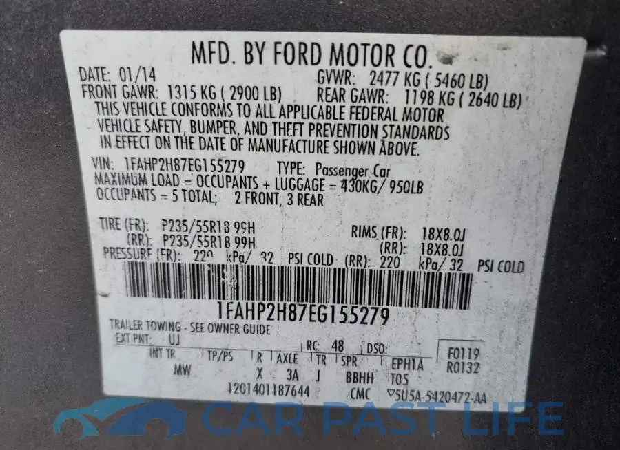 1FAHP2H87EG155279# 12