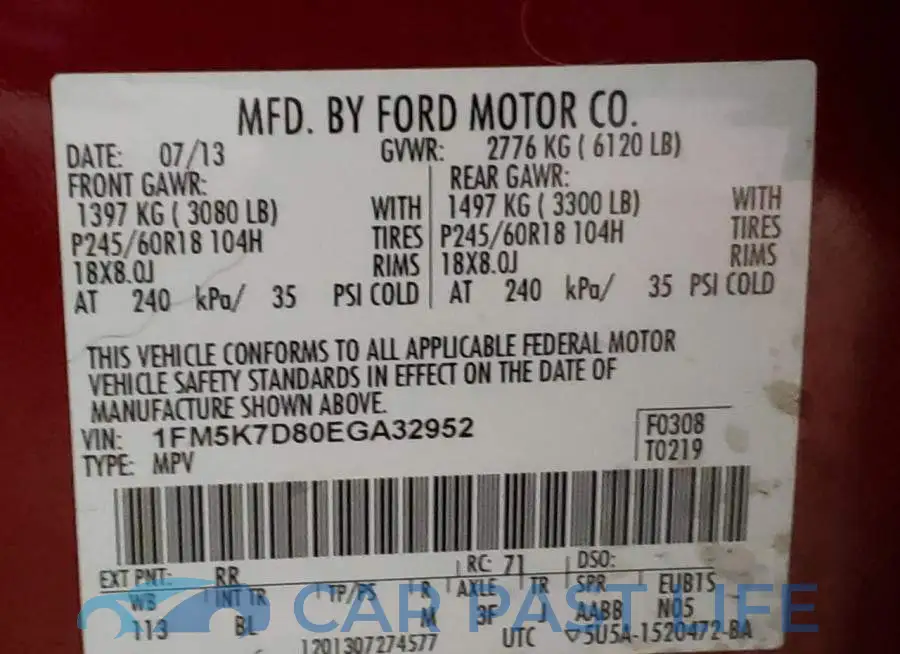 1FM5K7D80EGA32952# 14