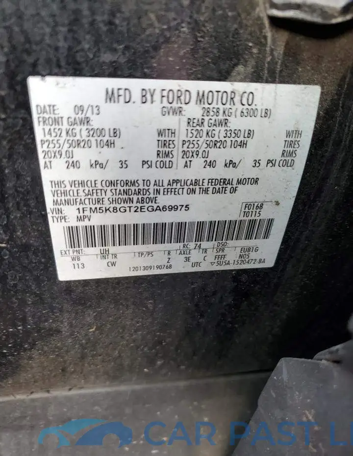 1FM5K8GT2EGA69975# 12