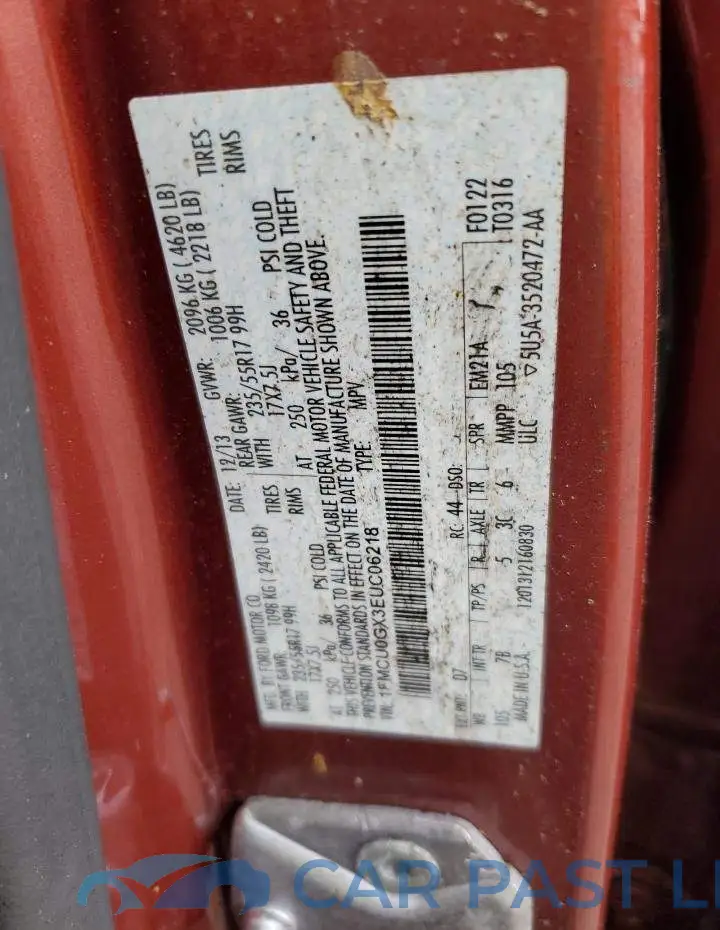 1FMCU0GX3EUC06218# 13