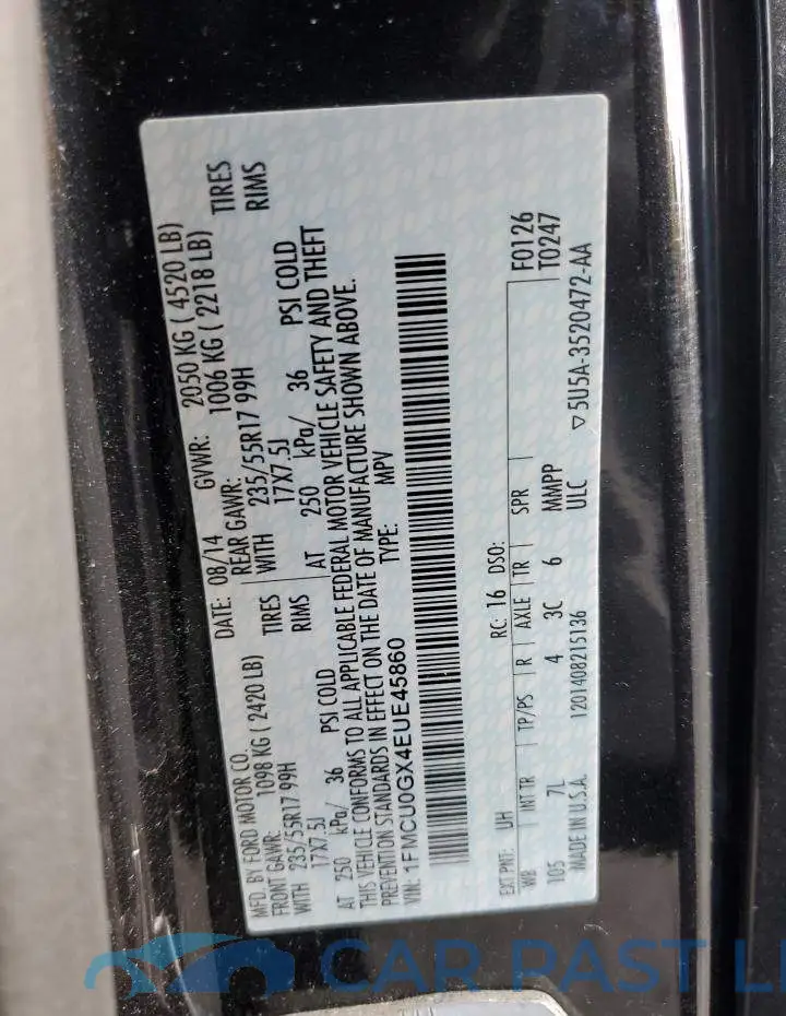 1FMCU0GX4EUE45860# 13