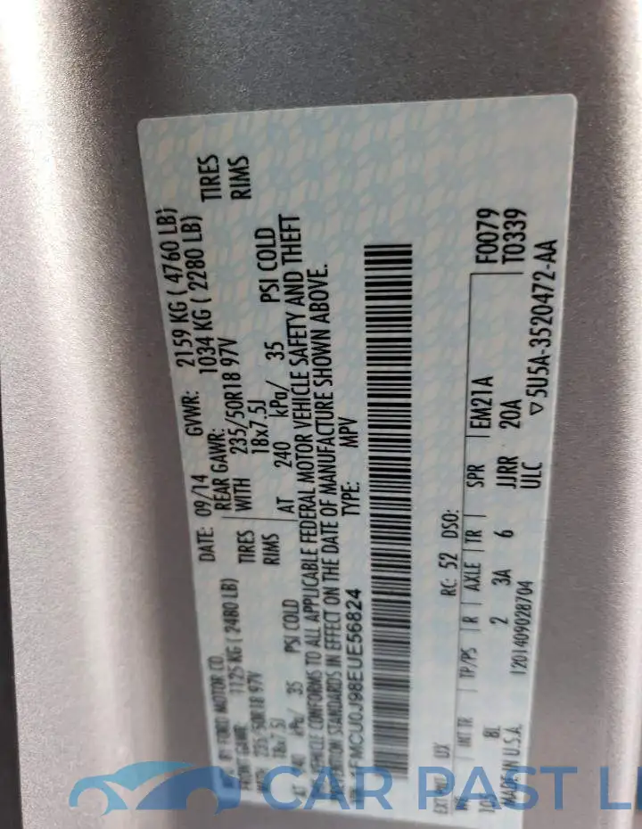 1FMCU0J98EUE56824# 14