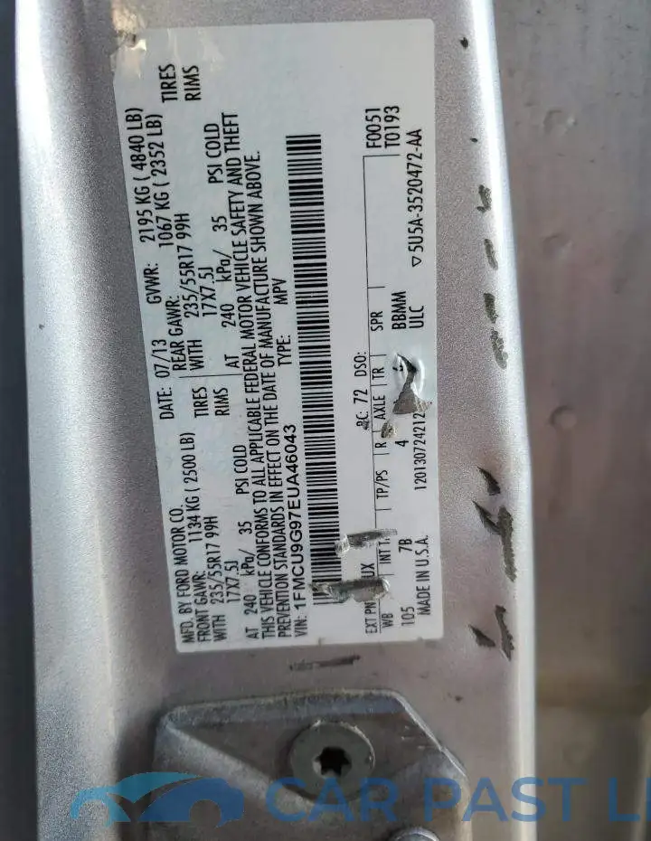 1FMCU9G97EUA46043# 13
