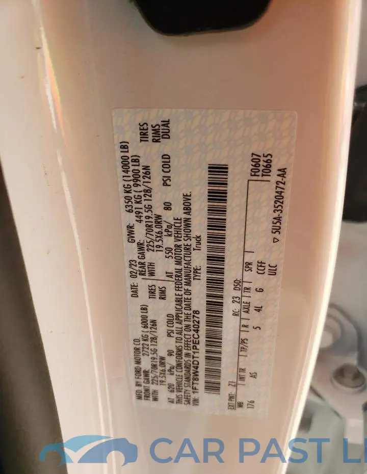 1FT8W4DT1PEC40278# 12