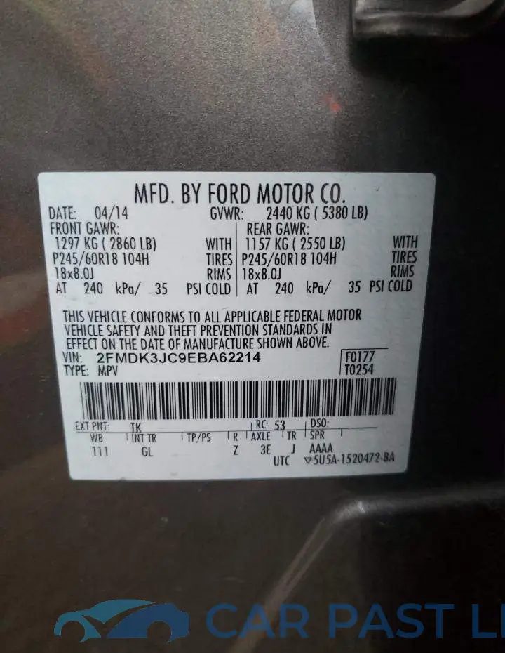 2FMDK3JC9EBA62214# 13