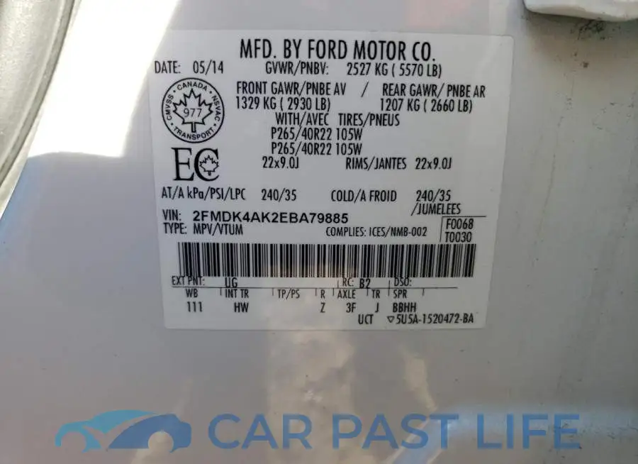 2FMDK4AK2EBA79885# 12