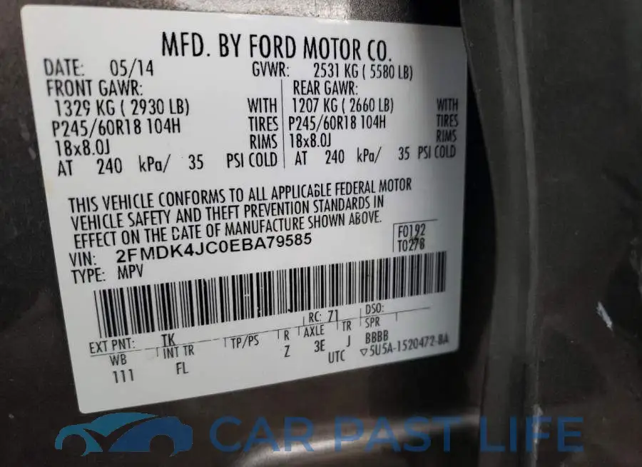 2FMDK4JC0EBA79585# 12