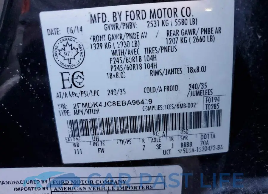 2FMDK4JC8EBA96439# 13
