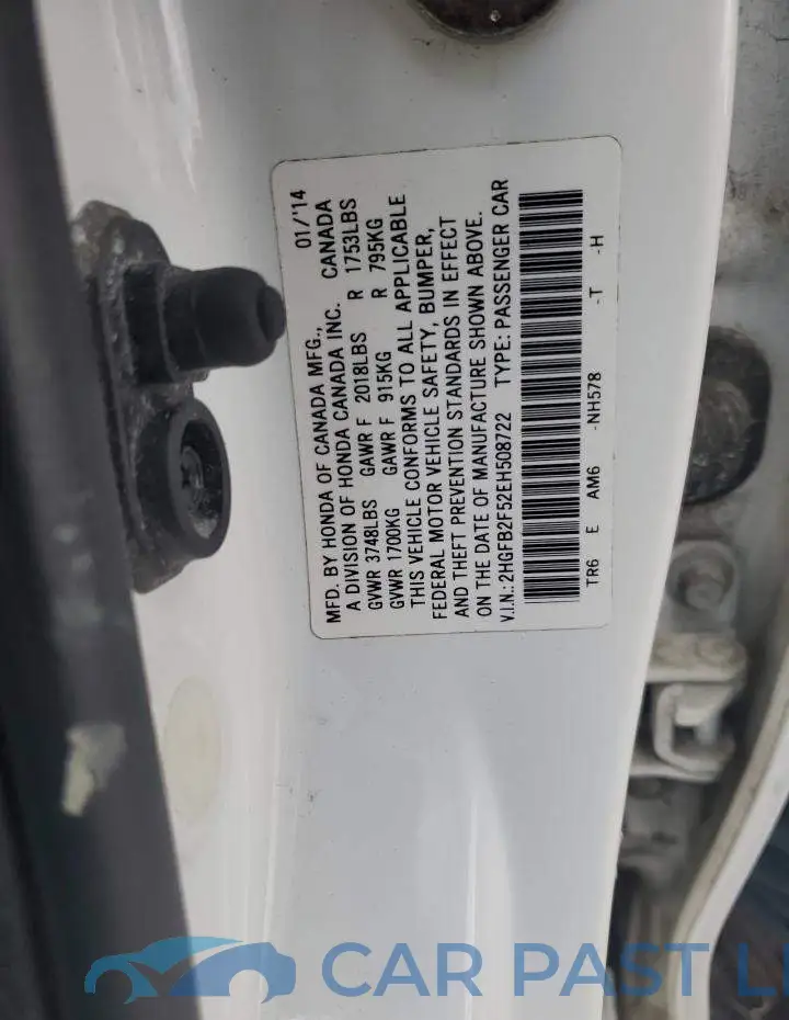 2HGFB2F52EH508722# 12