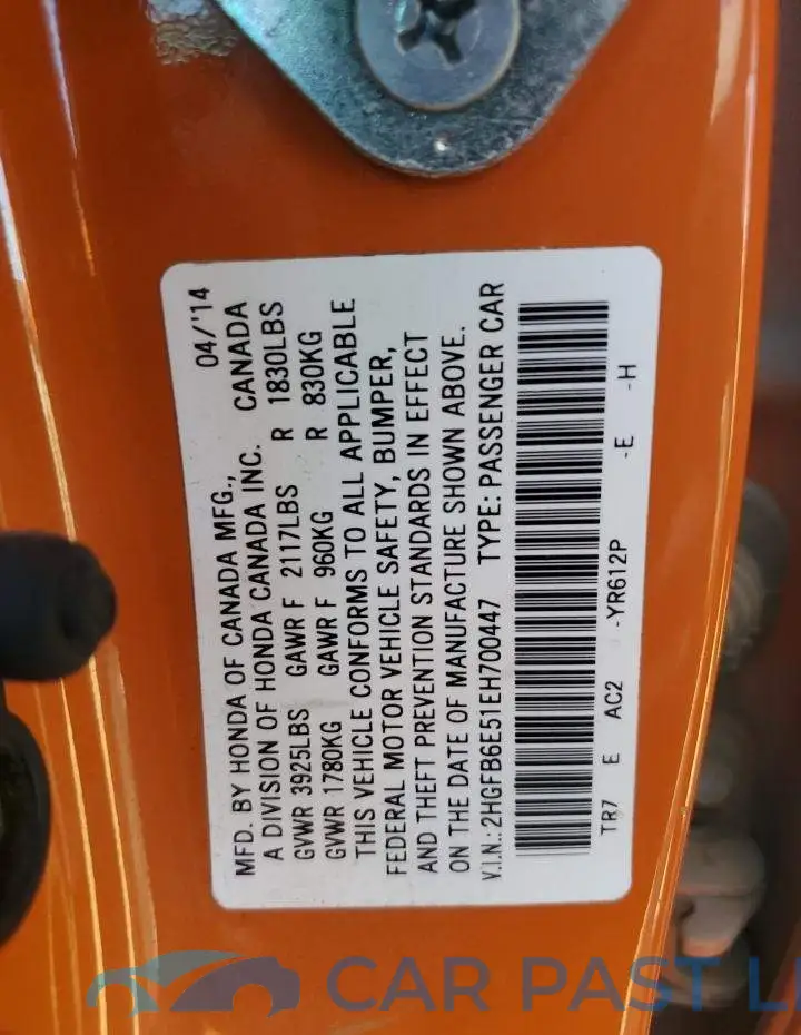 2HGFB6E51EH700447# 12