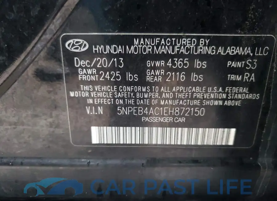 5NPEB4AC1EH872150# 12