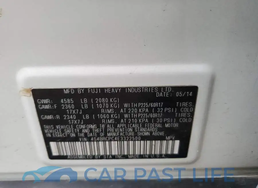 4S4BRCPC4E3322500# 12