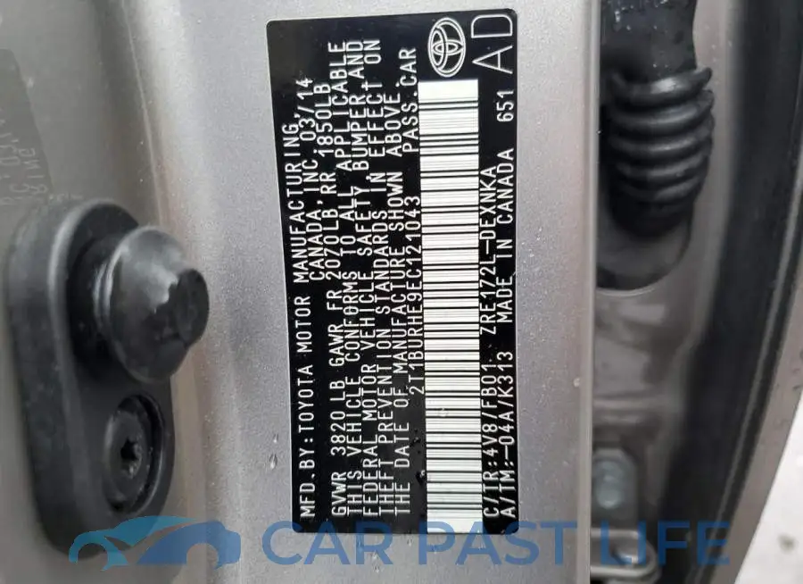 2T1BURHE9EC121043# 12