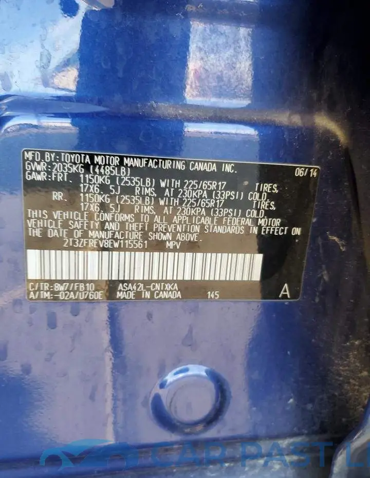 2T3ZFREV8EW115561# 12