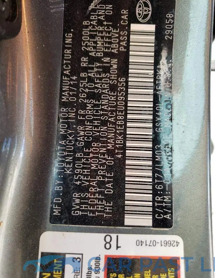 4T1BK1EB8EU095356# 13