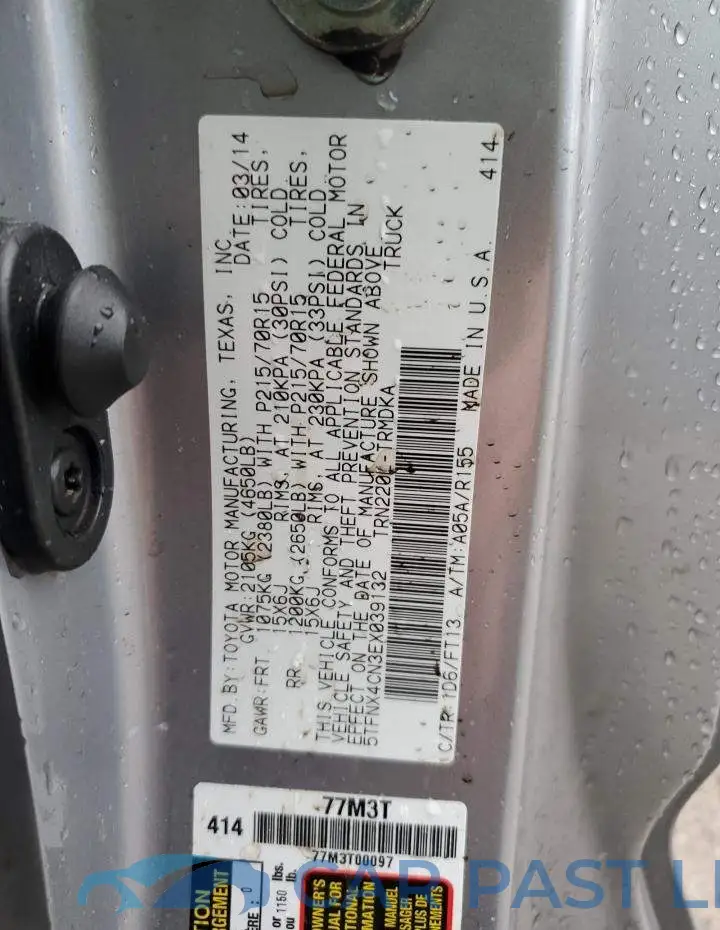 5TFNX4CN3EX039132# 13