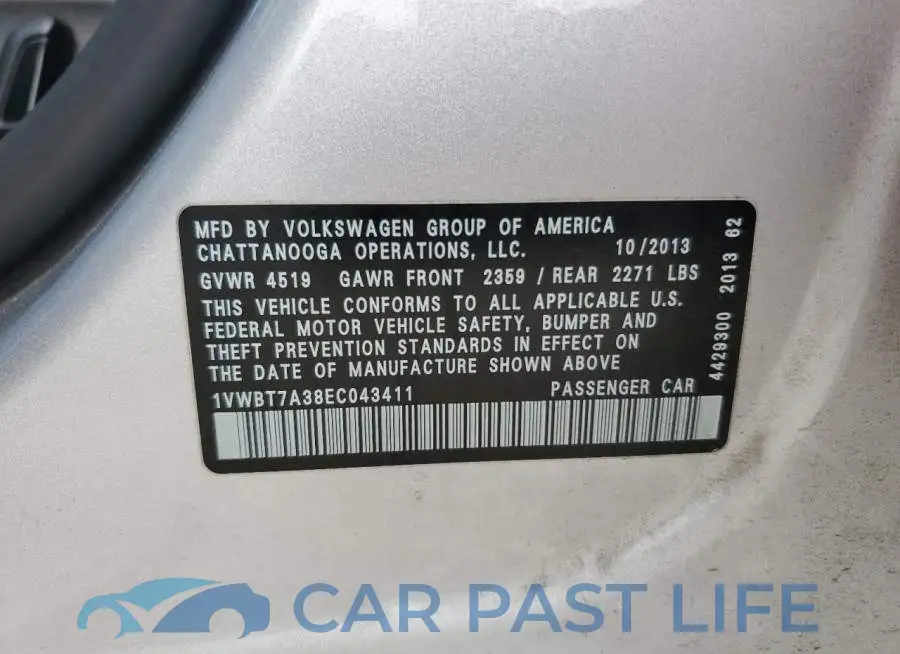 1VWBT7A38EC043411# 13