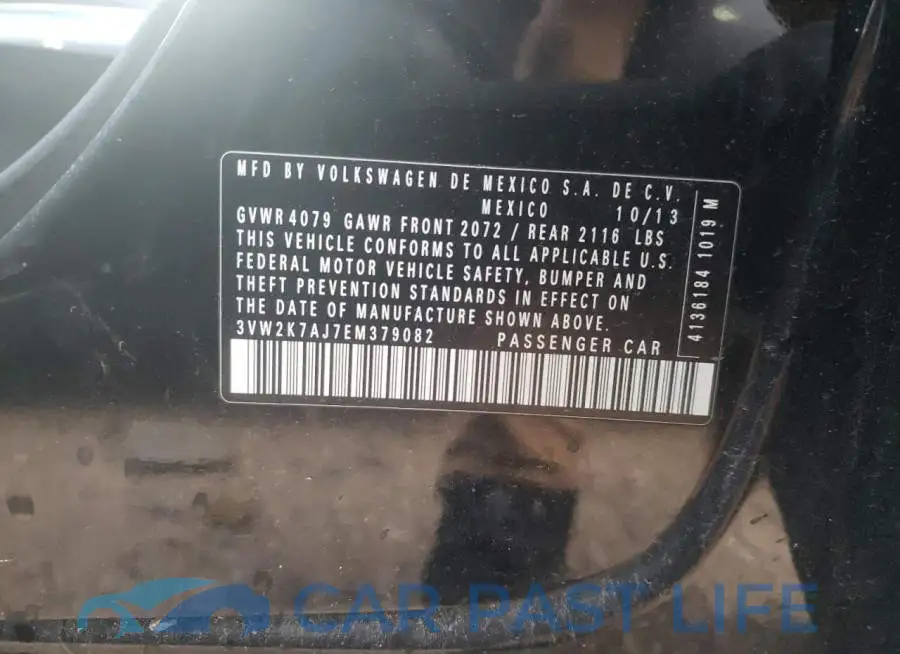 3VW2K7AJ7EM379082# 12