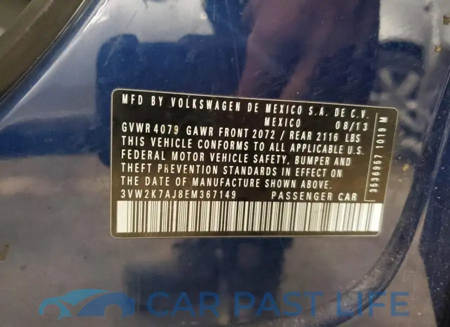 3VW2K7AJ8EM367149# 12
