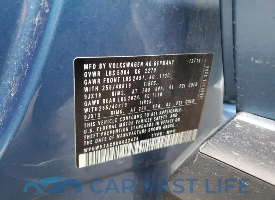 WVGWV7AX9HK022476# 13