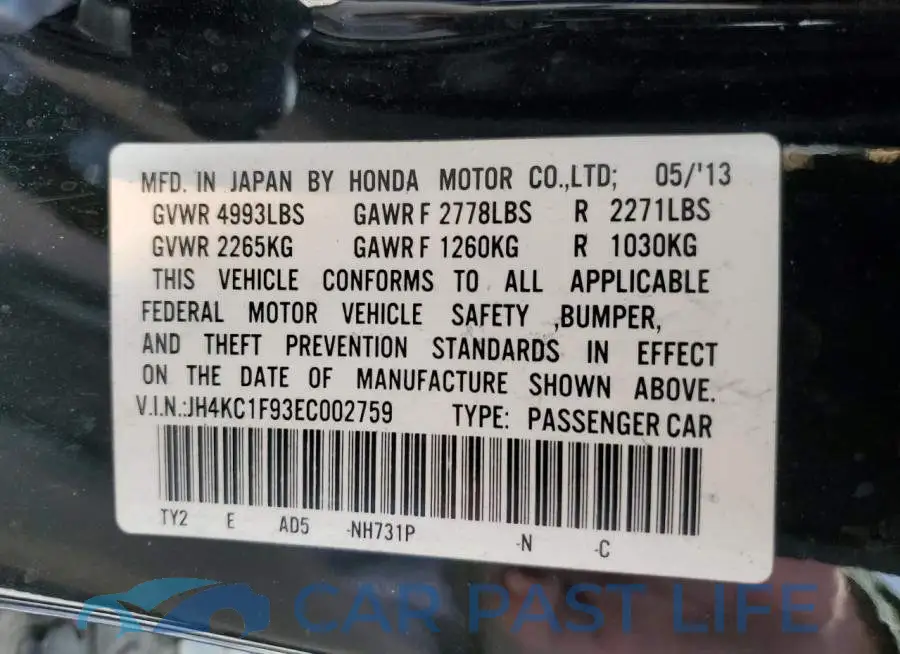 JH4KC1F93EC002759# 12