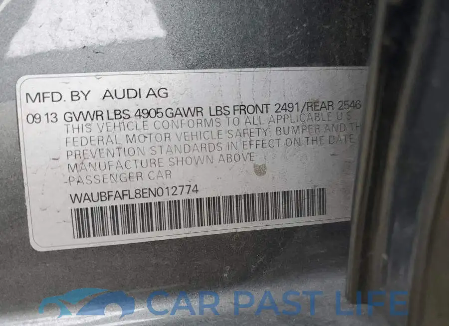WAUBFAFL8EN012774# 13