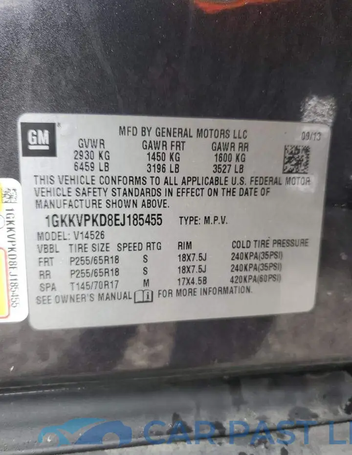 1GKKVPKD8EJ185455# 13