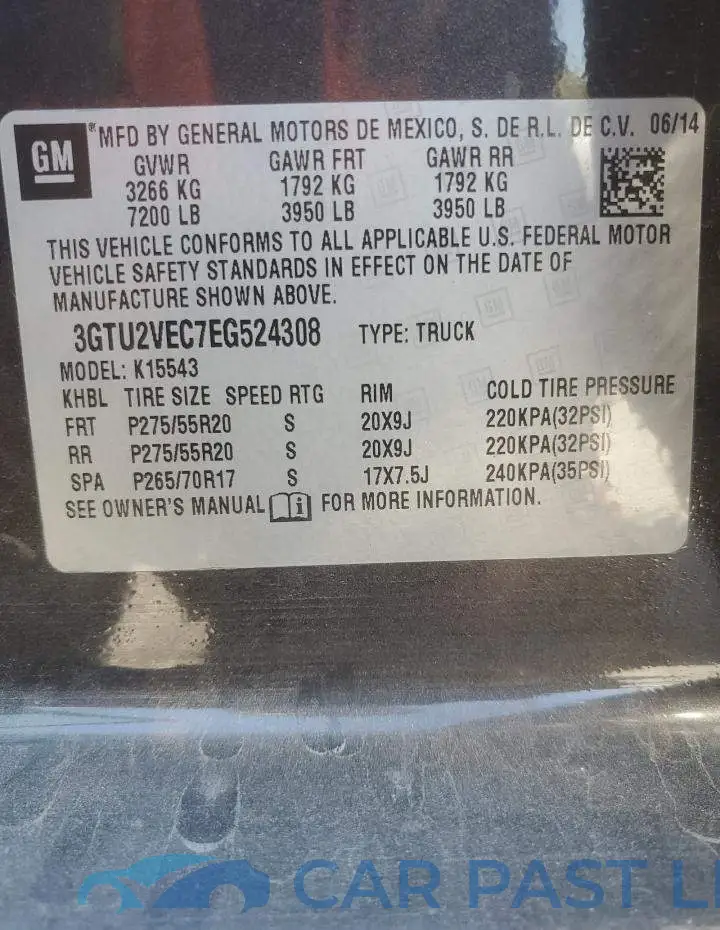 3GTU2VEC7EG524308# 12