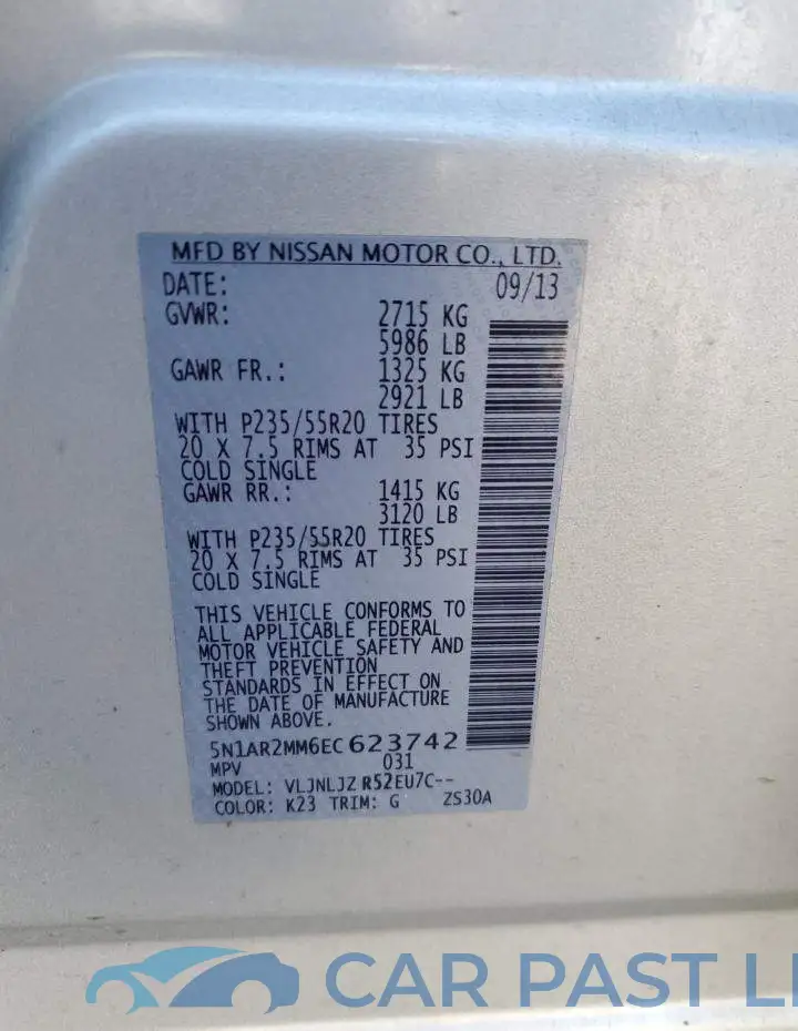 5N1AR2MM6EC623742# 13