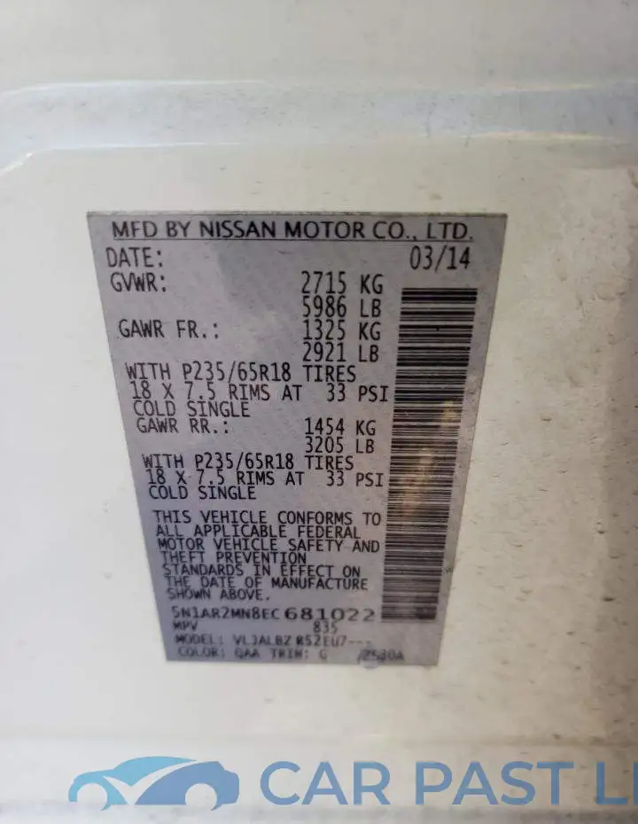 5N1AR2MN8EC681022# 13