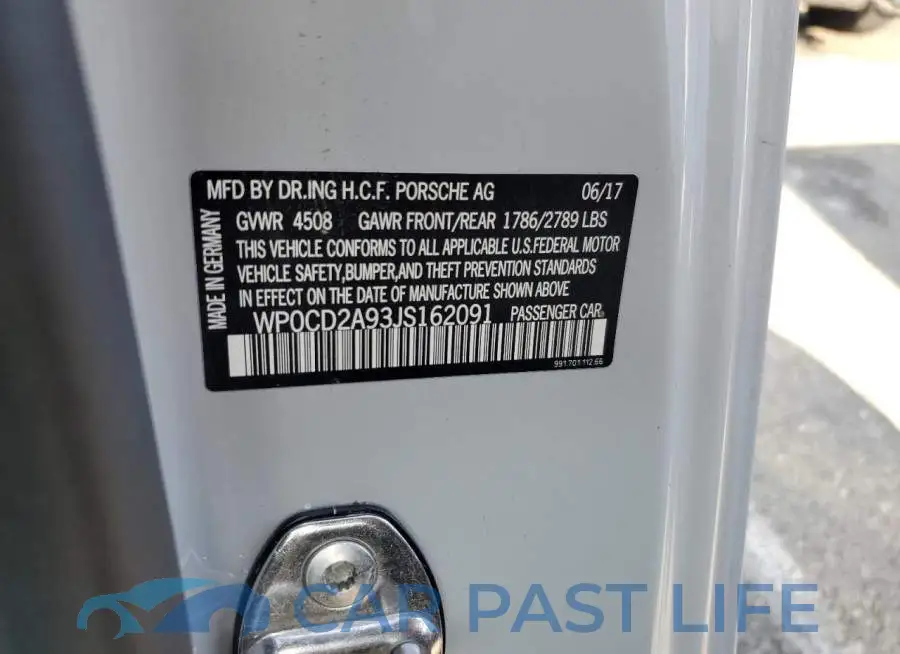 WP0CD2A93JS162091# 12