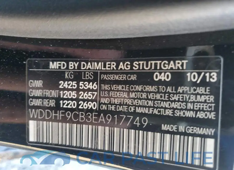 WDDHF9CB3EA917749# 13
