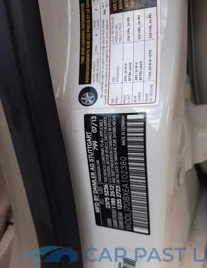 WDDLJ7DBXEA102380# 12