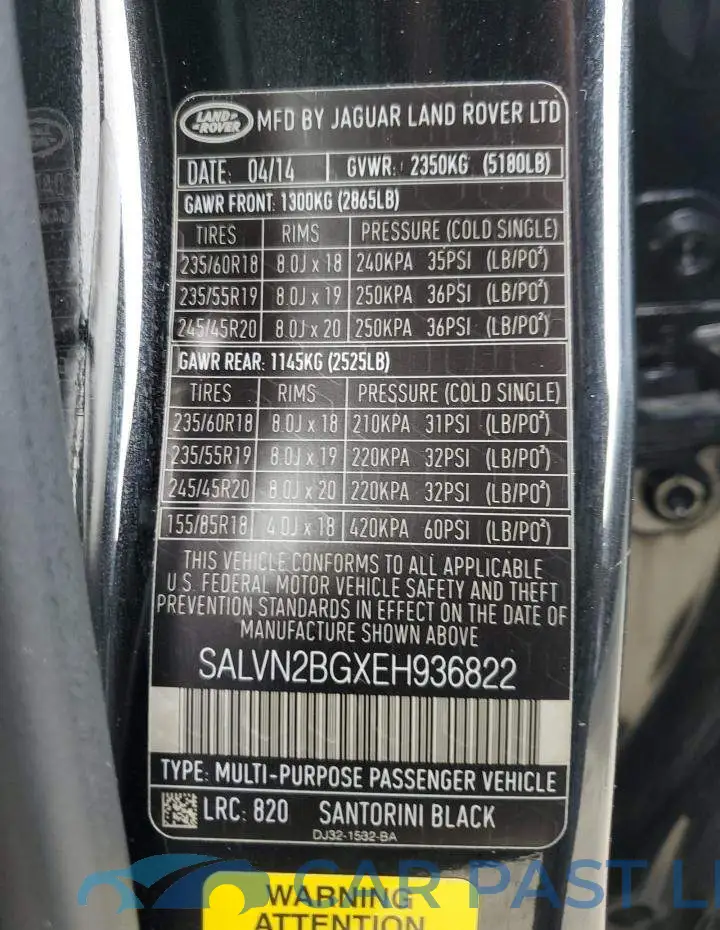 SALVN2BGXEH936822# 13