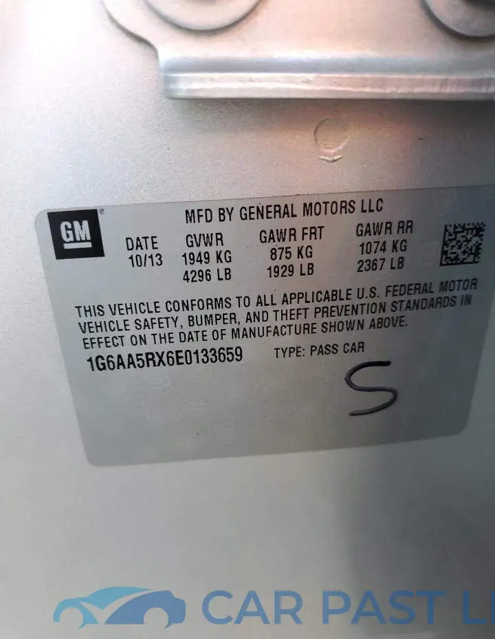 1G6AA5RX6E0133659# 12