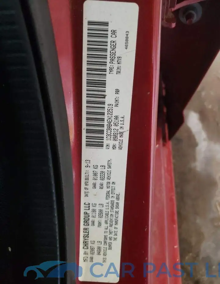 1C3CCBAB4EN122519# 12
