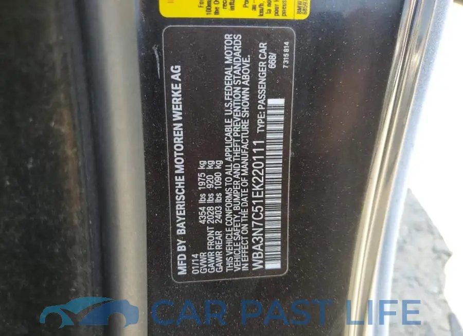 WBA3N7C51EK220111# 12