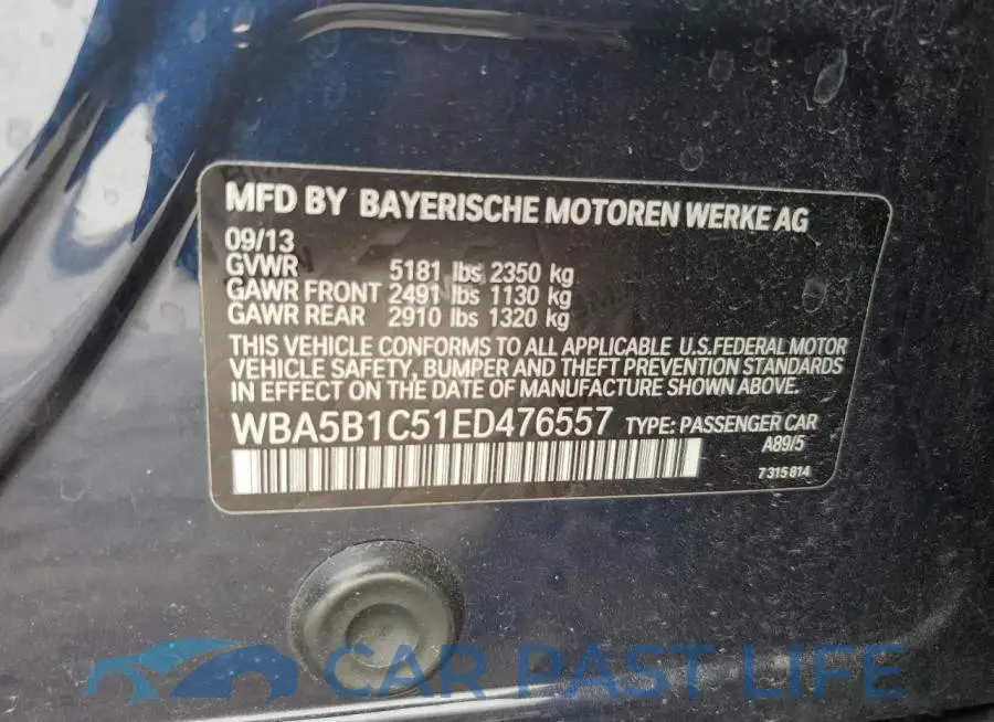 WBA5B1C51ED476557# 12