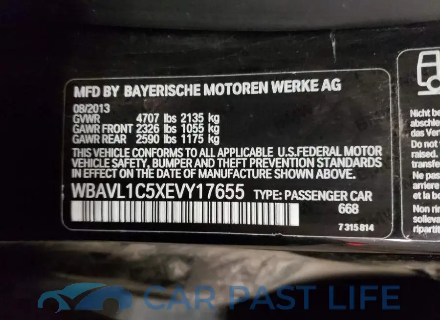 WBAVL1C5XEVY17655# 12