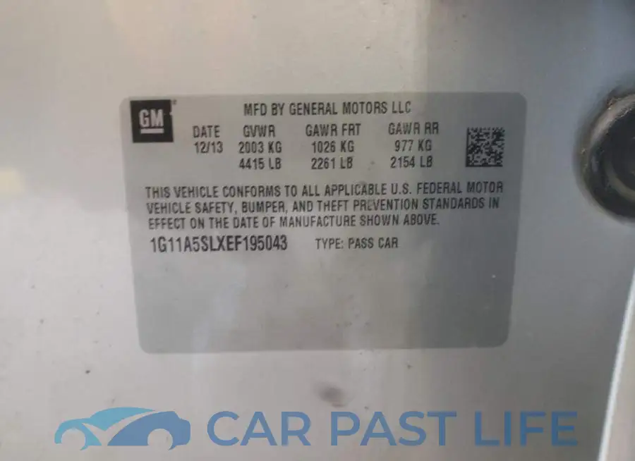 1G11A5SLXEF195043# 12