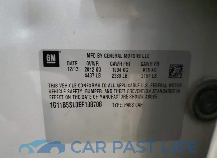 1G11B5SL0EF198708# 12