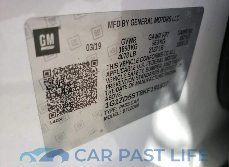1G1ZD5ST8KF191837# 12