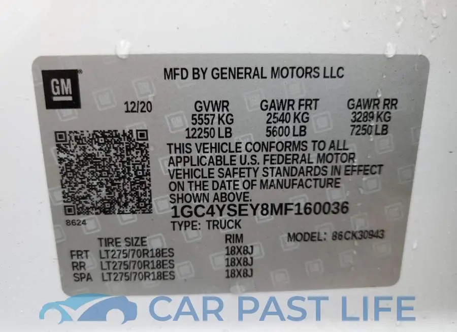 1GC4YSEY8MF160036# 12