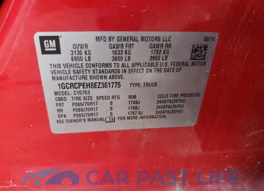 1GCRCPEH8EZ361775# 12