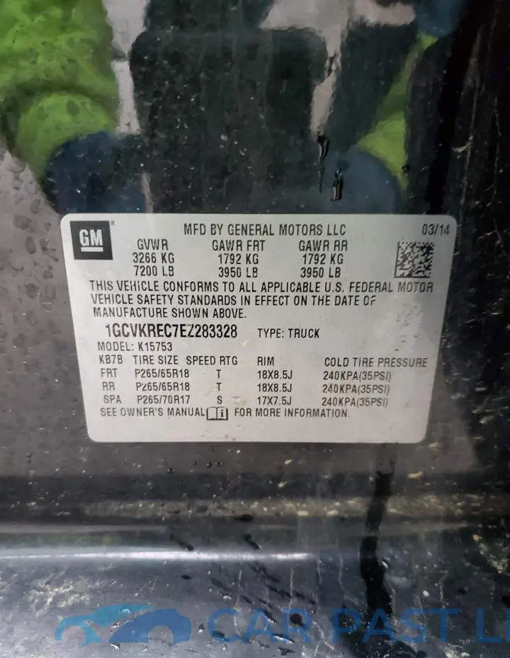 1GCVKREC7EZ283328# 12