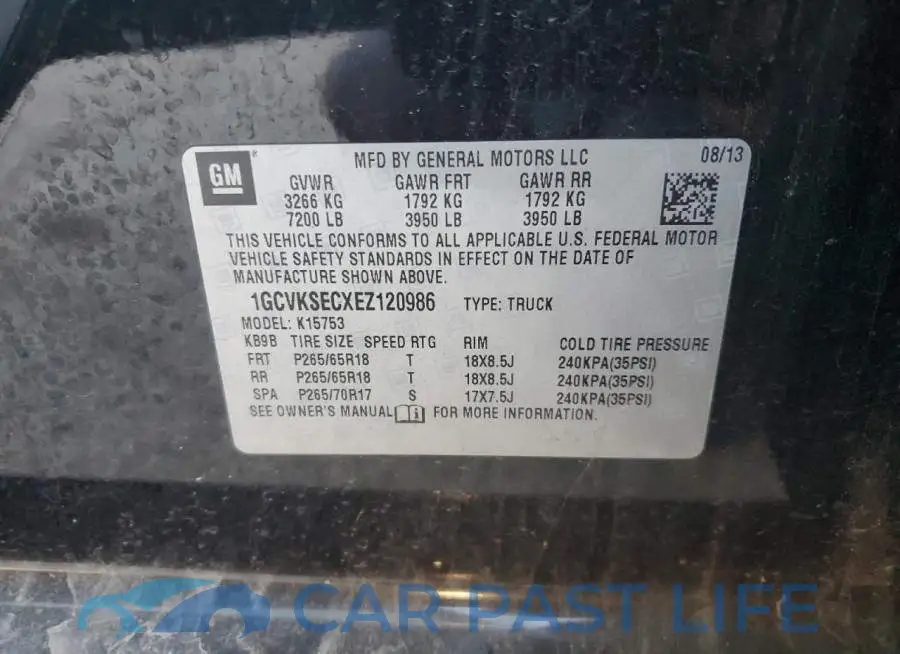 1GCVKSECXEZ120986# 12