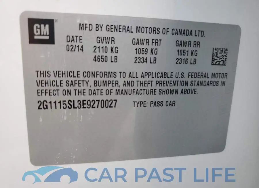 2G1115SL3E9270027# 12
