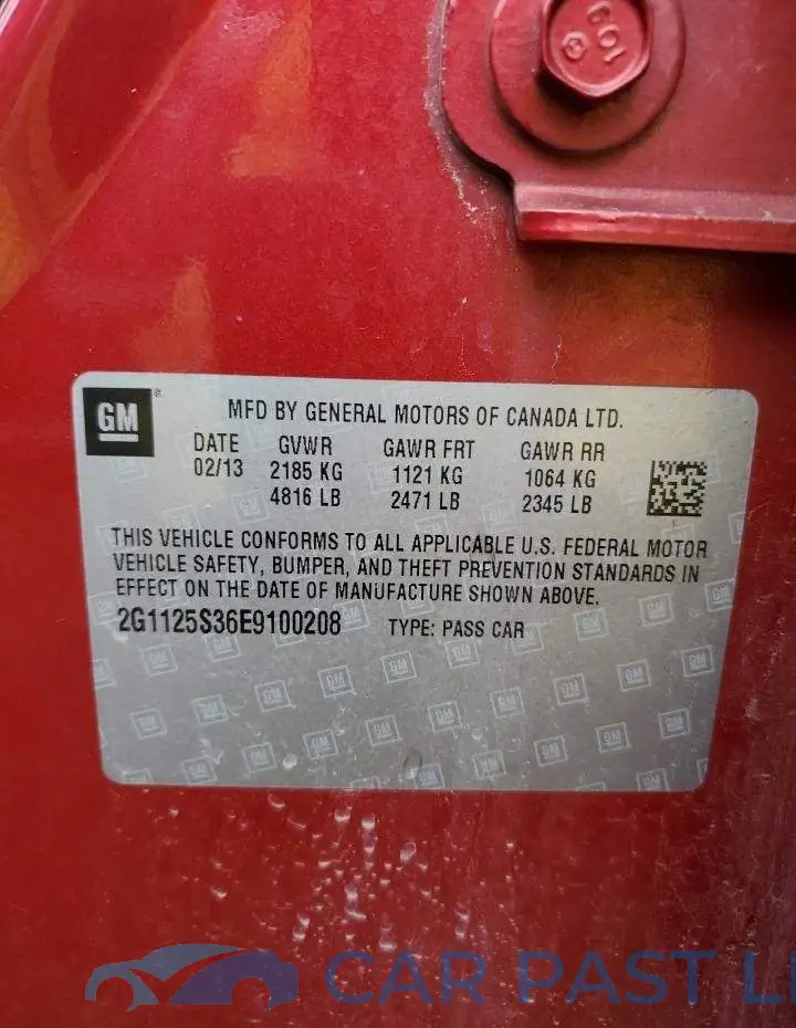 2G1125S36E9100208# 12