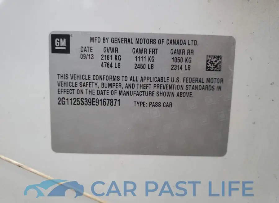 2G1125S39E9167871# 12