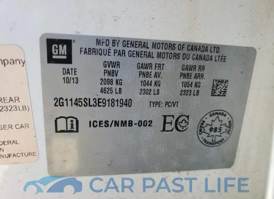 2G1145SL3E9181940# 12